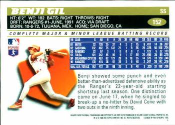 1996 Topps #152 Benji Gil Back