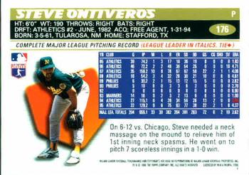 1996 Topps #176 Steve Ontiveros Back
