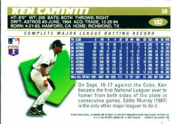 1996 Topps #182 Ken Caminiti Back