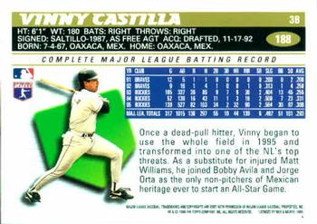 1996 Topps #188 Vinny Castilla Back