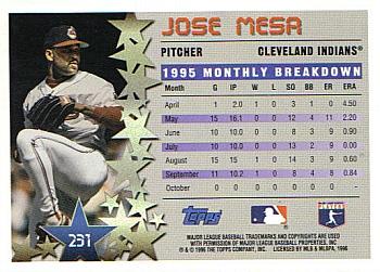 1996 Topps #231 Jose Mesa Back