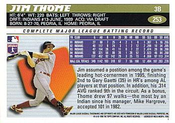 1996 Topps #253 Jim Thome Back