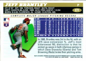 1996 Topps #271 Jeff Brantley Back