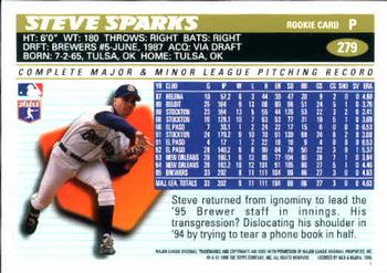 1996 Topps #279 Steve Sparks Back