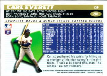 1996 Topps #281 Carl Everett Back