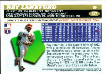 1996 Topps #327 Ray Lankford Back