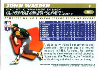 1996 Topps #349 John Wasdin Back