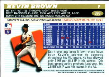 1996 Topps #376 Kevin Brown Back