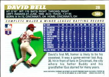 1996 Topps #388 David Bell Back