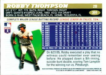 1996 Topps #391 Robby Thompson Back