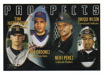 1996 Topps #427 Tim Harkrider / Rey Ordonez / Neifi Perez / Enrique Wilson Front