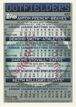 1996 Topps #437 Anton French / Demond Smith / Darond Stovall / Keith Williams Back