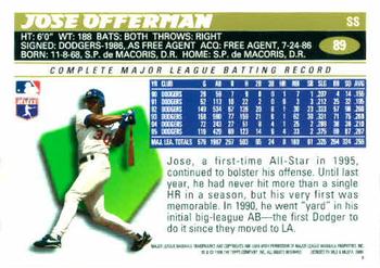 1996 Topps #89 Jose Offerman Back