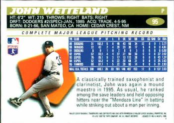 1996 Topps #95 John Wetteland Back