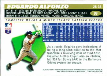 1996 Topps #99 Edgardo Alfonzo Back