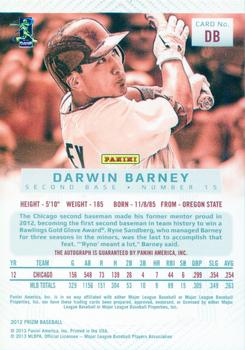 2012 Panini Prizm - Autographs #DB Darwin Barney Back