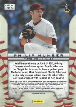 2012 Panini Prizm - Brilliance #B10 Philip Humber Back