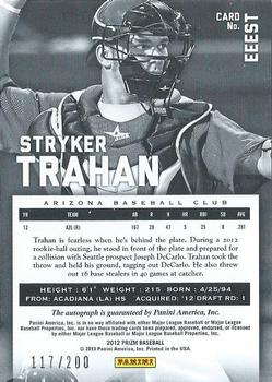 2012 Panini Prizm - Elite Extra Edition Autographs #EEEST Stryker Trahan Back