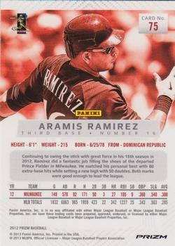 2012 Panini Prizm - Prizms #75 Aramis Ramirez Back