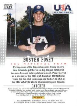 2012 Panini Prizm - USA Baseball #USA2 Buster Posey Back