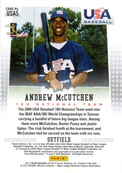 2012 Panini Prizm - USA Baseball #USA5 Andrew McCutchen Back
