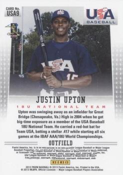 2012 Panini Prizm - USA Baseball #USA9 Justin Upton Back