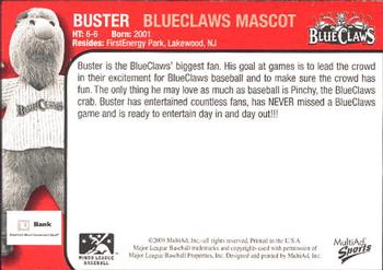 2009 MultiAd Lakewood BlueClaws #33 Buster Back