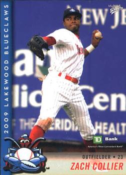 2009 MultiAd Lakewood BlueClaws SGA #6 Zach Collier Front