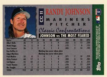 1996 Topps - Classic Confrontations #CC11 Randy Johnson Back