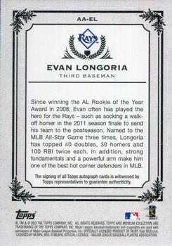 2013 Topps Museum Collection - Archival Autographs #AA-EL Evan Longoria Back
