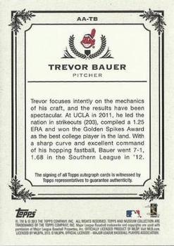 2013 Topps Museum Collection - Archival Autographs #AA-TB Trevor Bauer Back