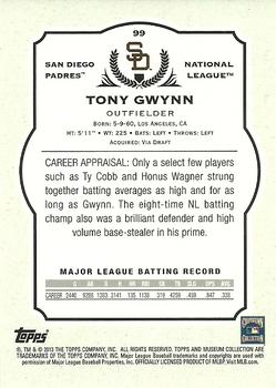 2013 Topps Museum Collection - Blue #99 Tony Gwynn Back