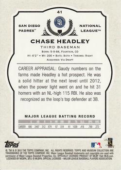 2013 Topps Museum Collection - Copper #41 Chase Headley Back