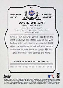 2013 Topps Museum Collection - Copper #60 David Wright Back