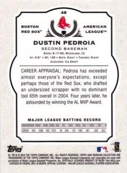 2013 Topps Museum Collection - Green #48 Dustin Pedroia Back