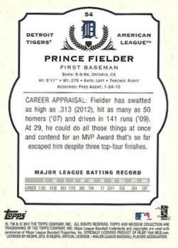 2013 Topps Museum Collection - Green #54 Prince Fielder Back