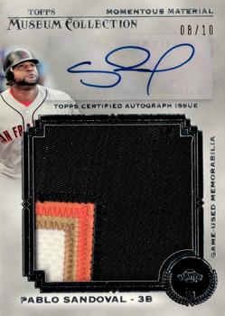 2013 Topps Museum Collection - Momentous Material Jumbo Relic Autographs #MMJAR-PS1 Pablo Sandoval Front