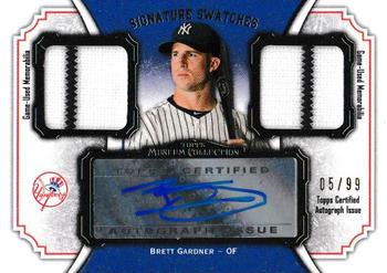 2013 Topps Museum Collection - Signature Swatches Dual Relic Autographs #SSADR-BG Brett Gardner Front