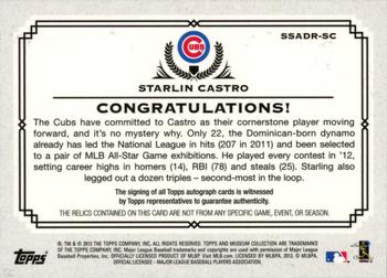 2013 Topps Museum Collection - Signature Swatches Dual Relic Autographs #SSADR-SC Starlin Castro Back