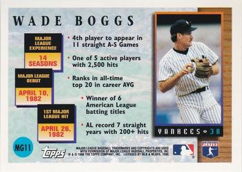 1996 Topps - Master of the Game #MG11 Wade Boggs Back
