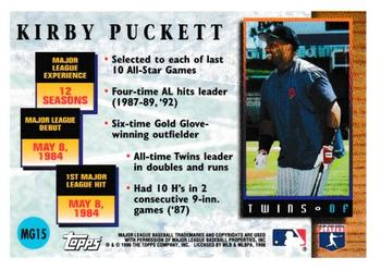 1996 Topps - Master of the Game #MG15 Kirby Puckett Back