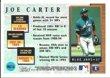 1996 Topps - Master of the Game #MG16 Joe Carter Back
