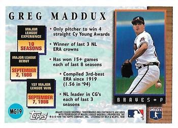 1996 Topps - Master of the Game #MG19 Greg Maddux Back