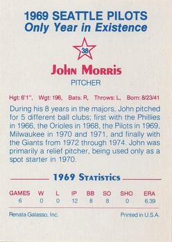 1983 Galasso 1969 Seattle Pilots #38 John Morris Back