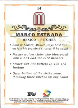 2013 Topps Tribute WBC #14 Marco Estrada Back