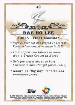 2013 Topps Tribute WBC #49 Dae Ho Lee Back