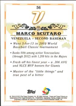 2013 Topps Tribute WBC #56 Marco Scutaro Back