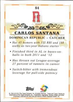2013 Topps Tribute WBC #84 Carlos Santana Back