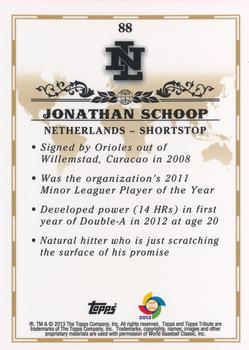 2013 Topps Tribute WBC #88 Jonathan Schoop Back