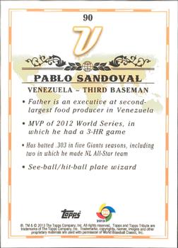2013 Topps Tribute WBC #90 Pablo Sandoval Back